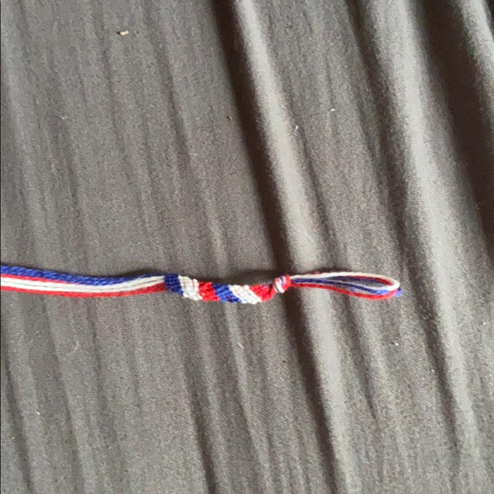 Red white and blue handmade bracelet